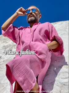 Men Thobe Jubba Dishdasha Thawb Thoub Muslim Islamic <b>Dress</b> Abaya Daffah Mens Kaftan Robe - Product Image 3