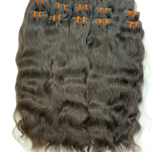 Extensiones de cabello humano natural y liso Remy indio crudo, máquina alineada de cutícula virgen sedosa, paquetes de tejido de trama Doble - Product Image 1