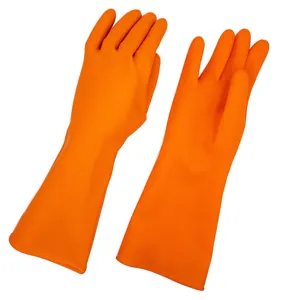 Naranja Industrial guantes de goma