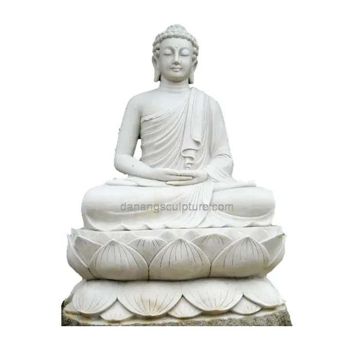 Vendita calda giardino all'aperto personalizzato marmo bianco pietra meditazione statue di Buddha statua di Buddha signore