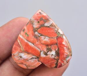 1 Cabochon de cœur de couleur Turquoise, gros bijou en forme de cœur, éponge de corail, turquoises en cuivre, vente en gros - Product Image 1