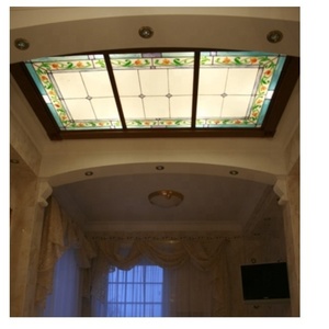 Cúpula de techo de decoración de vidrio manchado tipo cuadrado - Product Image 1