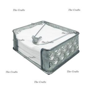 Servilletero de la mejor calidad Soporte de pañuelos galvanizado con asas de madera para uso doméstico en hoteles y restaurantes - Product Image 4