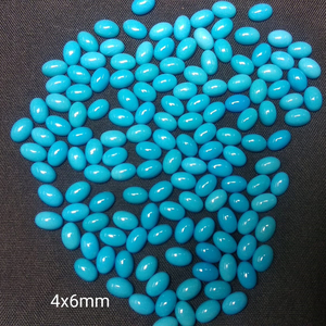 Piedra Natural turquesa, piedra ovalada, tamaño de 5x4mm, joyería hecha a mano, piedra Natural azul turquesa - Product Image 3