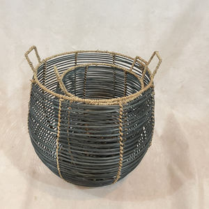 Cestas de almacenamiento de ratán de color negro hechas a mano, nuevo diseño, decoración del hogar de Vietnam - Product Image 2