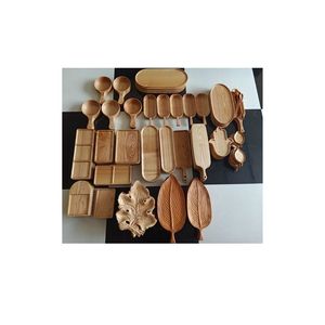Bandeja tallada de madera de Acacia de roble rojo, bandeja de servicio, utensilios de cocina, venta al por mayor - Product Image 2