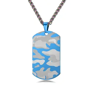 Titanium steel stainless steel camouflage dog tag identity card