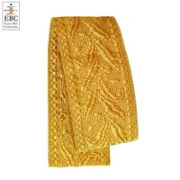 Dentelle tressée écologique OEM en polyester/coton, motif feuille de chêne dorée et argentée, brodée, en gros, motif feuille de frêne