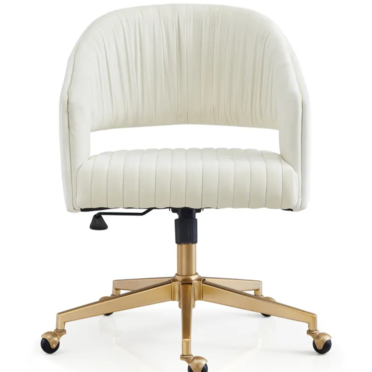 Chaise de Salon de maquillage en velours blanc, meuble de luxe moderne avec Base pivotante, livraison gratuite
