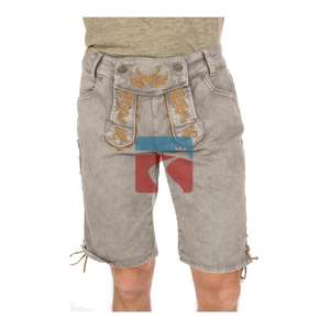 กางเกงยีนส์ขาสั้นสำหรับผู้ชาย,กางเกงยีนส์แฟชั่นทรงสูงปักลาย (ชุดเยอรมันแท้ดั้งเดิม) - Product Image 5