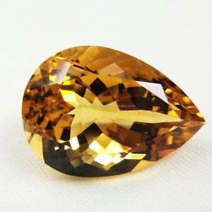 จี้เจียระไนทรงลูกแพร์สีเหลืองมะนาวธรรมชาติขนาดเครื่องประดับทำจากหินวันเกิดธรรมชาติแบบหลวมสำหรับส่งออกจำนวนมาก - Product Image 2