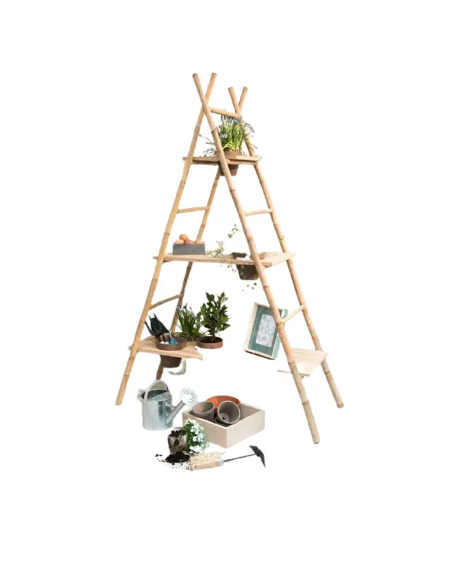 natural eco-friendly bathroom bamboo towel ladder - Bamboo Natural Spa Towel Ladder