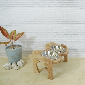 Gamelle en acier inoxydable 5830 pour animaux domestiques, bol d'alimentation pour chiens et chats, avec étagère illuminée - Product Image 2