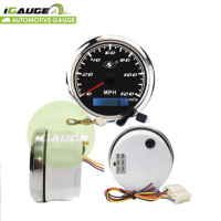 85mm électrique GPS 120 MPH noir visage blanc LED numérique odomètre affichage voiture marine jauge générateur aiguille compteur de vitesse