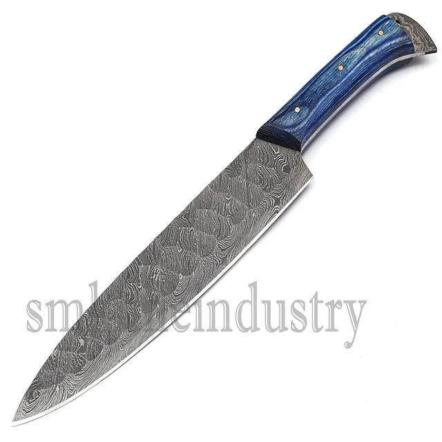 Custom Handmade Damascus Steel Kitchen Chef Knife pakka Wood Handle Knife (Smk1583)