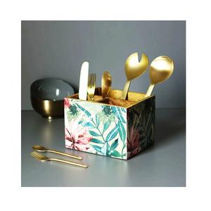 Porte-couverts à trois compartiments au design floral Porte-couverts pour la maison Restaurant Vaisselle Porte-couverts - Product Image 6