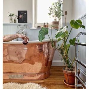 Baignoire de luxe autoportante avec double pantoufle Finition en cuivre antique Robinet inclus-pour salle de bain Disponible Prix de gros - Product Image 2