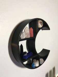 Estante flotante de madera para almacenamiento, montado en la pared, fases triangulares - Product Image 3