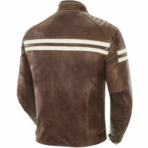 Mens Brown Distressed Leather <b>Biker</b> Motorcycle Armoured <b>Jacket</b> - Product Image 2