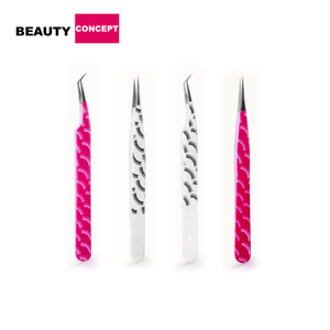 Pinces professionnelles pour extensions de cils 10 mm à pointe dentelée, diverses couleurs, acier inoxydable, étui magnétique, écologiques, directes - Product Image 3