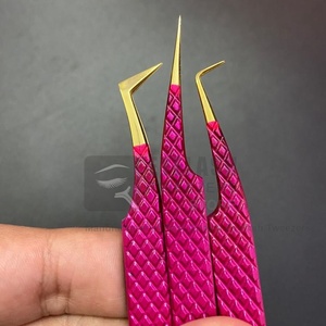 แหนบต่อขนตาปลอมจากญี่ปุ่นสีทองทนทานต่อขนตาเพิ่มวอลลุ่มแหนบสำหรับต่อขนตา - Product Image 2