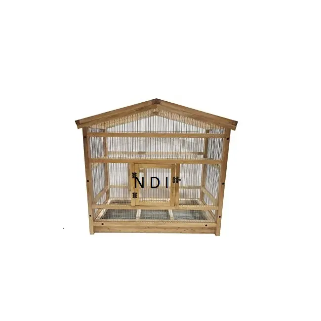 Kulübe şekli ahşap kuş kafesi ev dekoratif tel malzeme kuş kafesleri en İyi kalite uygun fiyat papağan kuş kafesleri