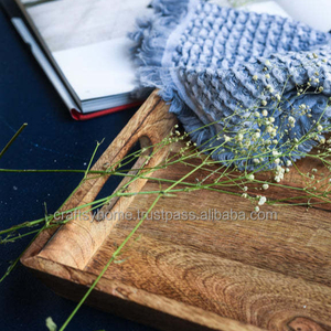 Wholesale Price Natural Wood Serving Tray With Handle For Hotels & Restaurant Kitchenware <b>Coffee</b> <b>Table</b> Tray by CRAFTSY HOME - Product Image 2