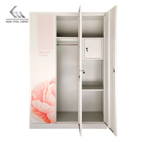 Armoire de chambre moderne en métal et acier, style industriel vintage, avec miroir, pour bureau