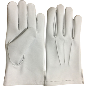 Gants de moto en cuir blancs, longueur poignet, respirants, design uni, doublure en coton, pour les voyages en plein air, les sports, printemps-été - Product Image 1