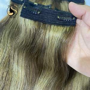 Meilleur Vente Cuticules Alignés Vierge Cheveux Extensions Clip Dans Droit En Soie Double Drawn Cheveux Clip Dans Les Extensions 100% de Cheveux Humains - Product Image 1