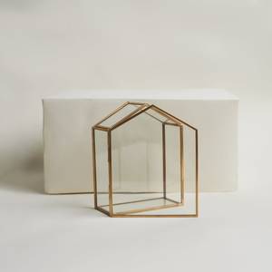 Gold Glass House Photo <b>Box</b> - Glass Jewelry <b>Box</b> - Photo <b>Box</b> - Bridesmaid Gift - Glass Photo <b>Box</b> - Glass <b>Keepsake</b> <b>Box</b> - Gift For H - Product Image 1