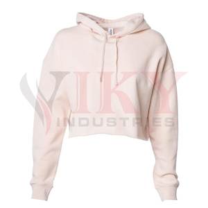 Pull-over court à capuche pour femmes, couleur unie, à la mode, taille Plus, Style différent, logo personnalisé par Viky Ind - Product Image 4