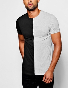 Dernière mode blanc et rayures manches couleur contraste personnalisé hommes 100% t-shirts en coton - Product Image 4