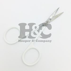 Ciseaux à ongles à cuticules en acier inoxydable courbés blancs personnalisables Lame tranchante Logo Plasma Outil de beauté durable Revêtement de couleur - Product Image 2