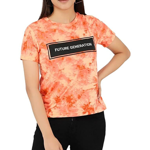 Camiseta de algodón con sublimación personalizada para mujer, ropa cómoda de gran tamaño, nuevo diseño - Product Image 1