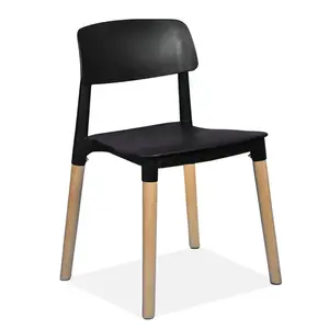 プラスチック製の椅子新しいデザインの木製脚輸出業者