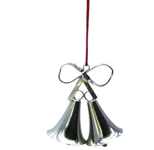 Décoration de boule de noël en métal nickel, DESIGN classique, clochette suspendue, offre spéciale - Product Image 1