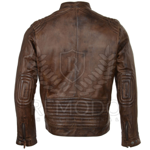 แจ็คเก็ตหนังผู้ชายคุณภาพสูง ดีไซน์ทันสมัย สไตล์ใหม่ ลายสก็อต ปกตั้ง กันลม สำหรับฤดูหนาว ทำจากหนังวัว - Product Image 3