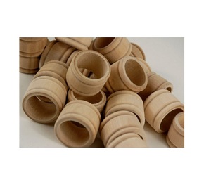 Anneaux de serviette en bois pour votre Table artisanat ensemble en bois avec anneaux de serviette décoratifs non polis à vendre - Product Image 3