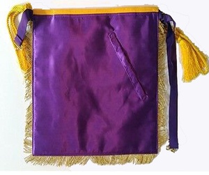 Delantal de servicio masónico de 50 años, cordón dorado y borlas en los lados, color dorado, último Maestro, cuadrado, brújula, masónico - Product Image 3