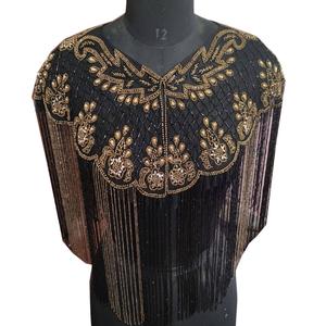 Latest Designer Handmade Sequins Beaded Poncho <b>with</b> Embroidery Decoration Sweet Style for Party Wear - Product Image 1