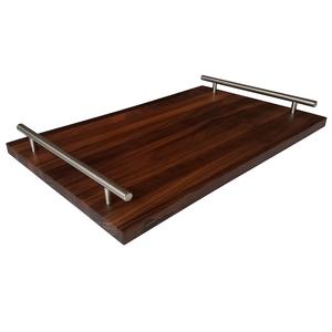 Bandeja de servicio de madera de diseño personalizado de alta calidad, platos rectangulares de hierro y placa de metal para cargador de uso doméstico - Product Image 4