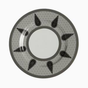 Placa de hierro redonda con diseño de calcomanía impresa para vajilla, vajilla de alta calidad, cargador de Metal, elegante - Product Image 2