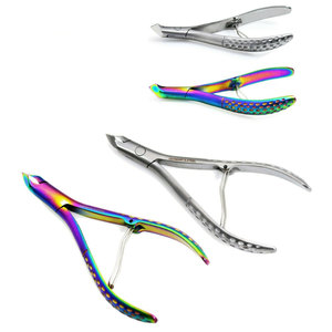 Professional German Steel PRO Cuticle Nipper Hangnail Cutter Trimmer Remover Curved Handle Wide Jaw Opening <b>Toes</b> Fingers - Product Image 6