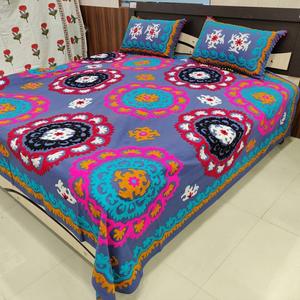 Sábana de cama bordada con estilo, tapicería de regalo de boda real tradicional hecha a mano - Product Image 2