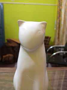 WHITE <b>CAT</b> SITTING PET CREMATION <b>URN</b> FUNERAL SUPPLIES - Product Image 5