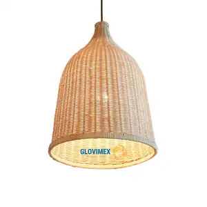 Vintage Wicker Chụp Đèn Hình Học Tự Nhiên Antique Mây Đèn Bao Gồm & Shades Cho Led Pendant Ánh Sáng