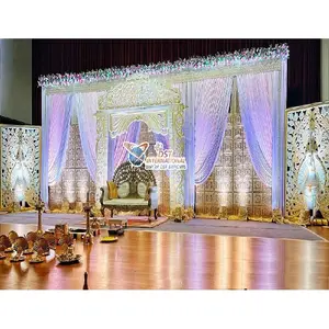 Exclusive Indian Marriage Reception Stage Decoration South Asian Wedding Peacock Theme Stage Stage for South Indian Marriage