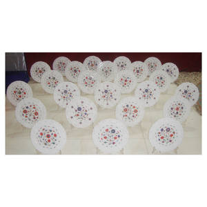 Forme ronde Antique À La Main Marbre Sculpté Incrusté Plaque Pour la Vente En Gros - Product Image 1