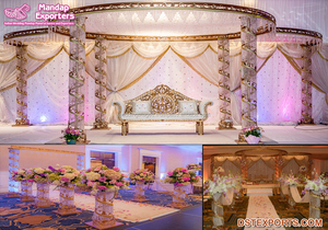 Ivoire De Mariage Chaîne De Cristal Mandap Blanc Lustre En Cristal De Mariage Mandap Premier Blanc Mandap En Cristal De Décoration De Mariage - Product Image 3